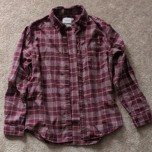 Goodfellow & Co Maroon Plaid Button-Down Shirt